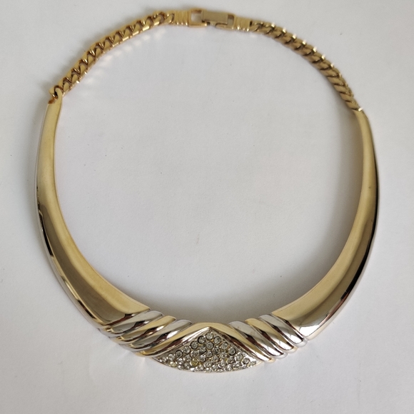 Vintage 80s Statement Bib Chocker Necklace - Picture 10 of 13